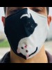Zaščitna pralna maska v črno-beli barvi za večkratno uporabo - ZA LJUBITELJE MAČK z žepkom za filter + 2 filtra GRATIS