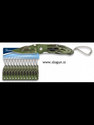 Martinez Albainox preklopni nož 5,5cm rezilo camo zelen - obesek za ključe - 18553